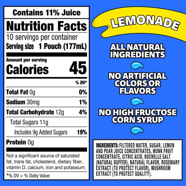 Capri Sun – Lemonade (177ml) USA 4x10 Pack - Afbeelding 4