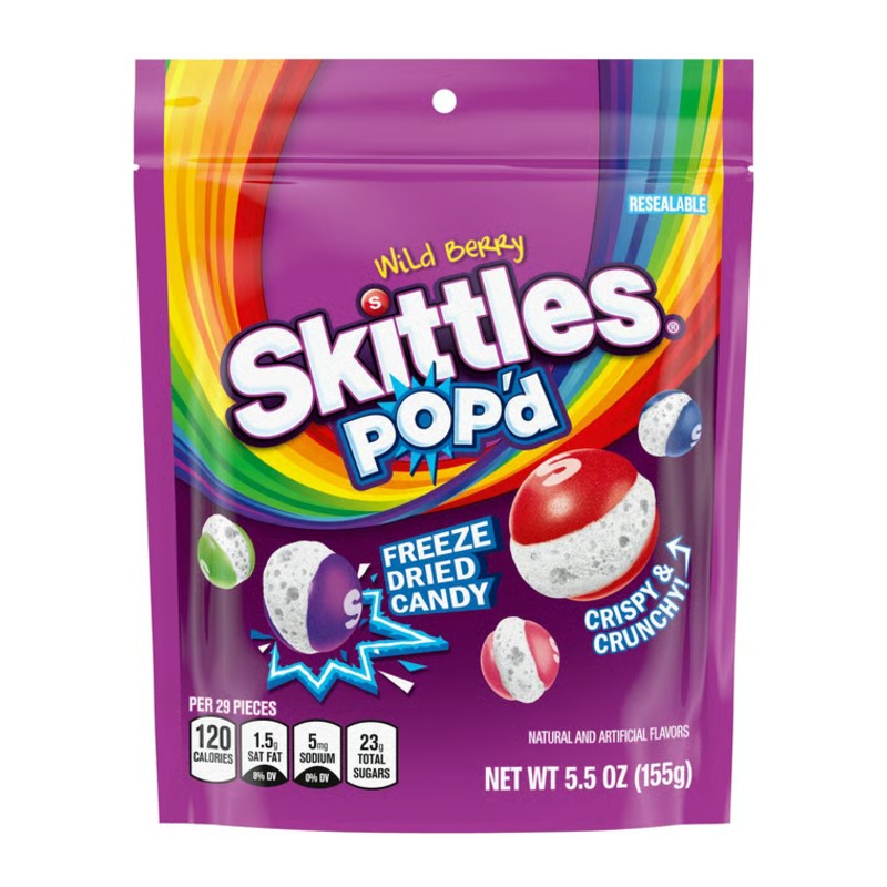 Skittles - Pop'd Wild Berry Freeze Dried 8x155g USA