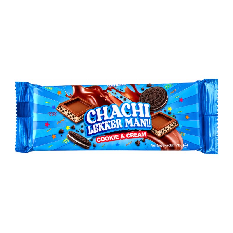 Cha Chi - Chocoladereep Cookies & Cream 12x70g EU